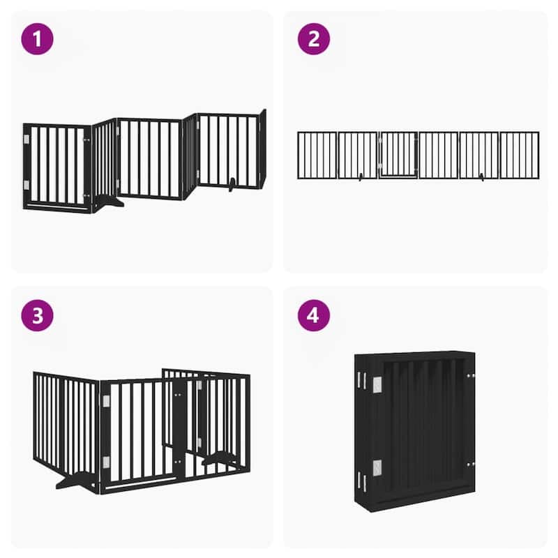 vidaXL Dog Gate Foldable Poplar Wood