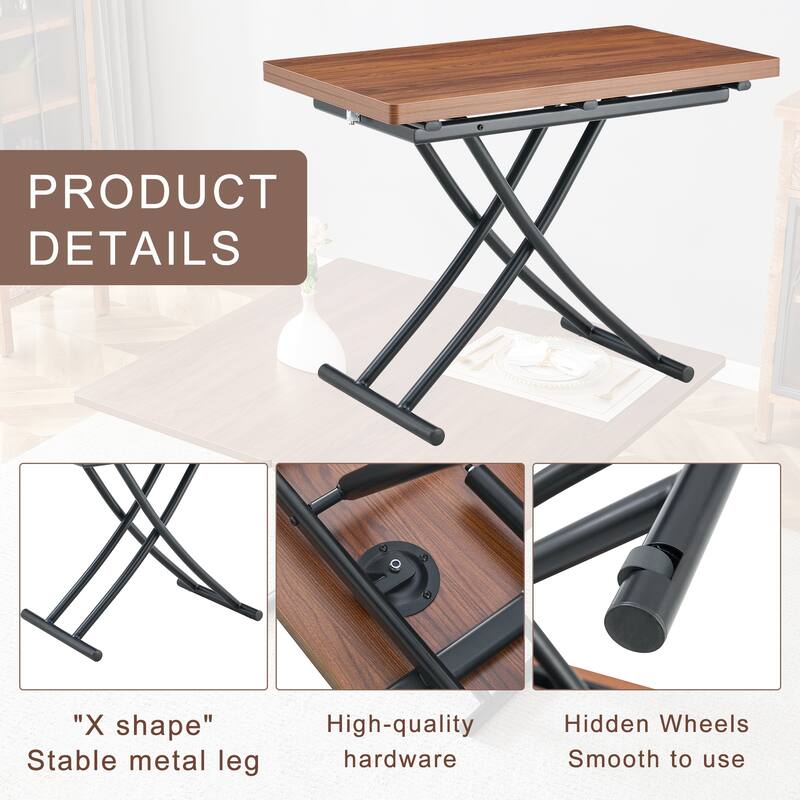 Modern minimalist multifunctional lift table, dressing table, coffee table, dining table, and office table