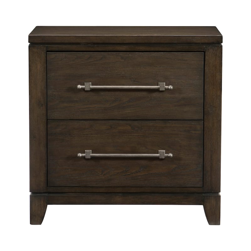 Modern Contemporary Dark Brown 3pc Bedroom Bed and Two Nightstands Set