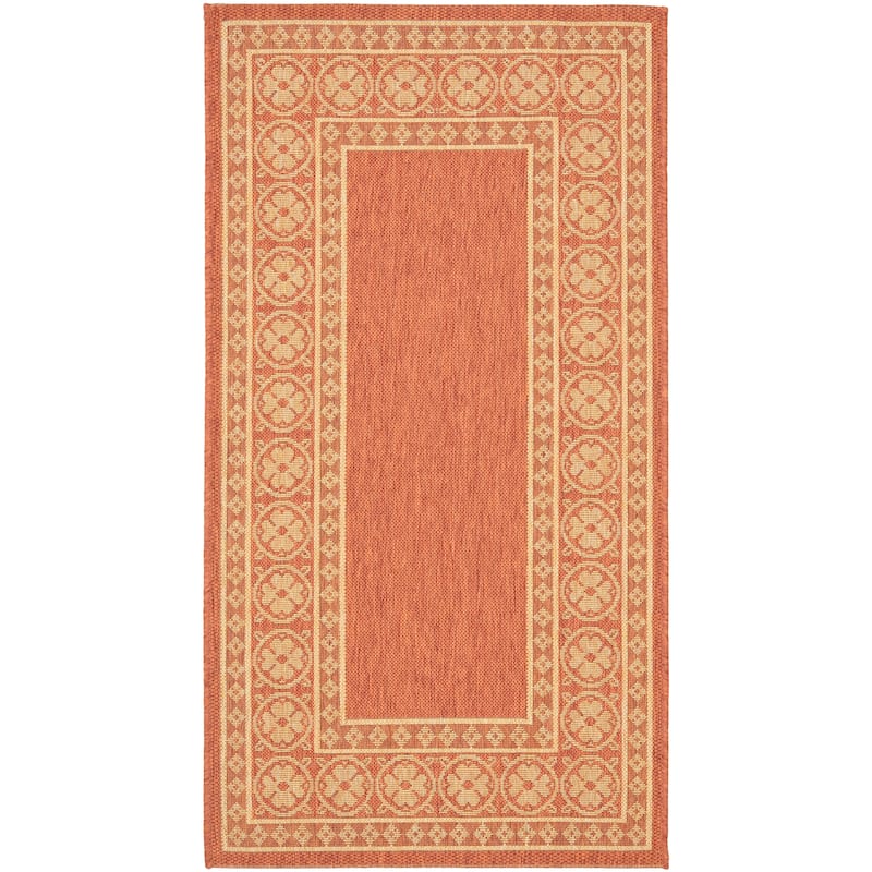 SAFAVIEH Courtyard Nanni Indoor/ Outdoor Waterproof Patio Backyard Rug - 2'7" x 8'2" Runner - 2'7" x 8'2" Runner - Rust/Sand