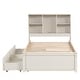 preview thumbnail 34 of 41, Twin Size Platform Bed Heavy Duty Wood Platform Bed with Bookcase Headboard and 2 Drawers, Built-in USB Port for Bedroom