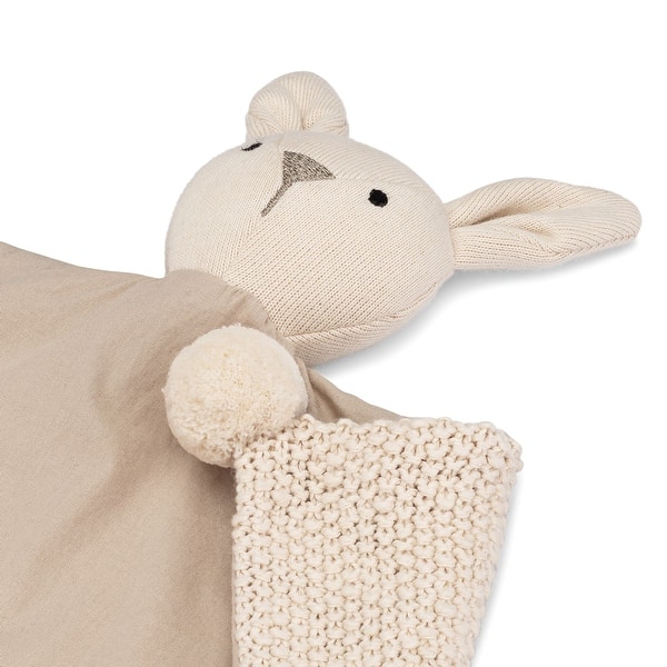 slide 2 of 7, Crane Baby Cotton Baby Lovey Blanket (Ollie The Bunny) - Beige Beige