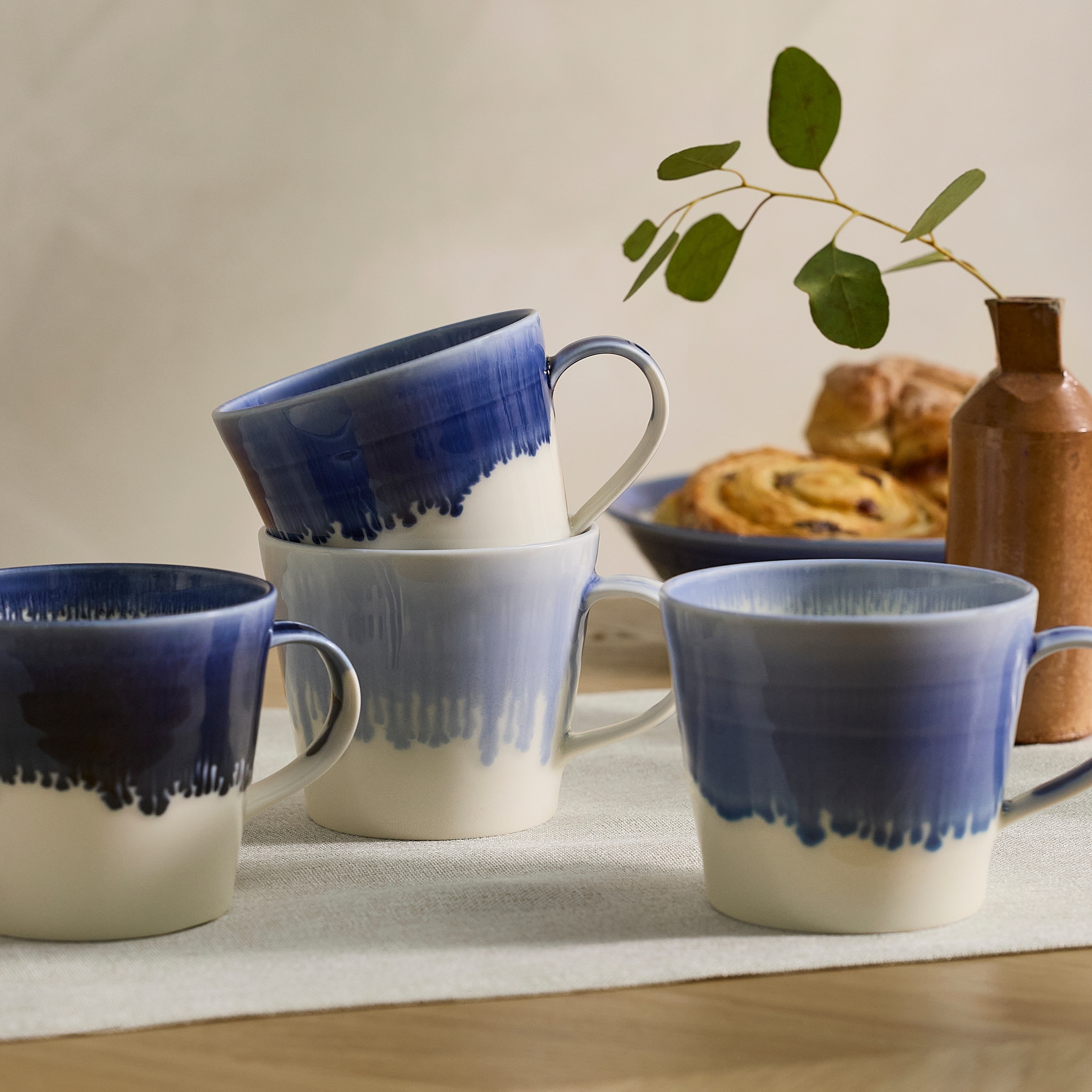Royal Doulton Pacific Glaze Mug 13.5oz Blue, Set of 4