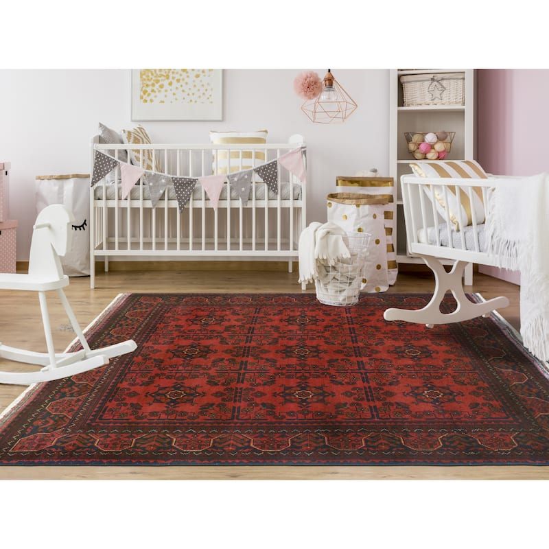 Khal Mohammadi Sawyers Red/Navy Rug - 5'0" x 6'5"