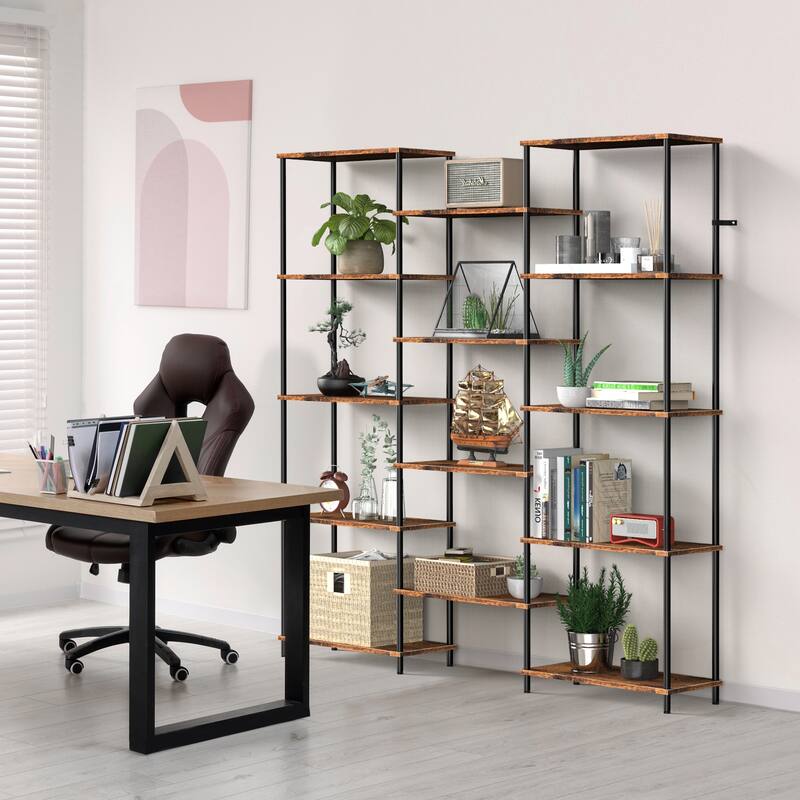 Industrial Bookshelf with 2 Anti-Tipping Strap