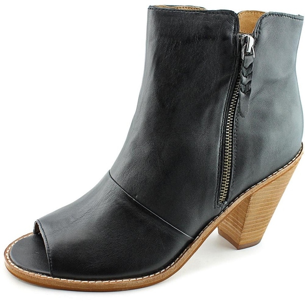 Corso Como Tameka Women Peep-Toe Leather Black Ankle Boot