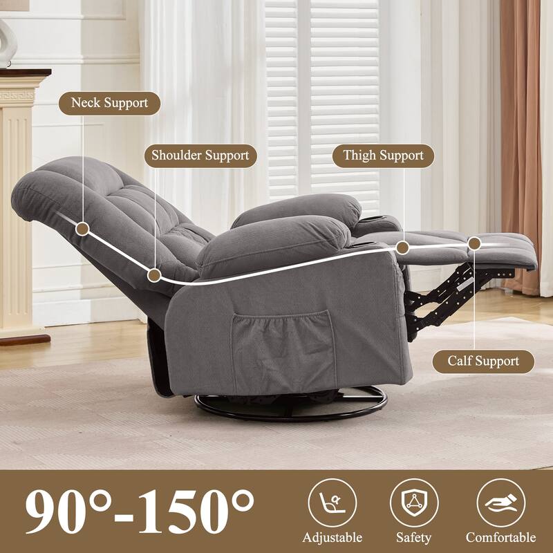 Kneading Massage Rocker Recliner Chair with 4-Point 3D Kneading Massage and Heat for Living Room with Rocking Function