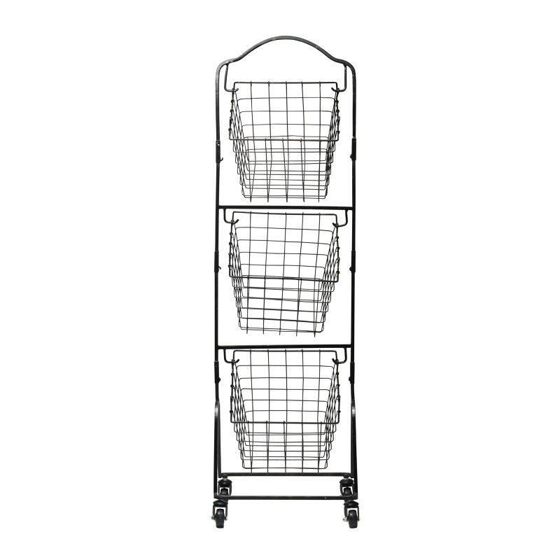 Gourmet Basics by Mikasa Rio 3 Tier Metal Floor Standing Fruit Storage Basket - 14.5" x 49"