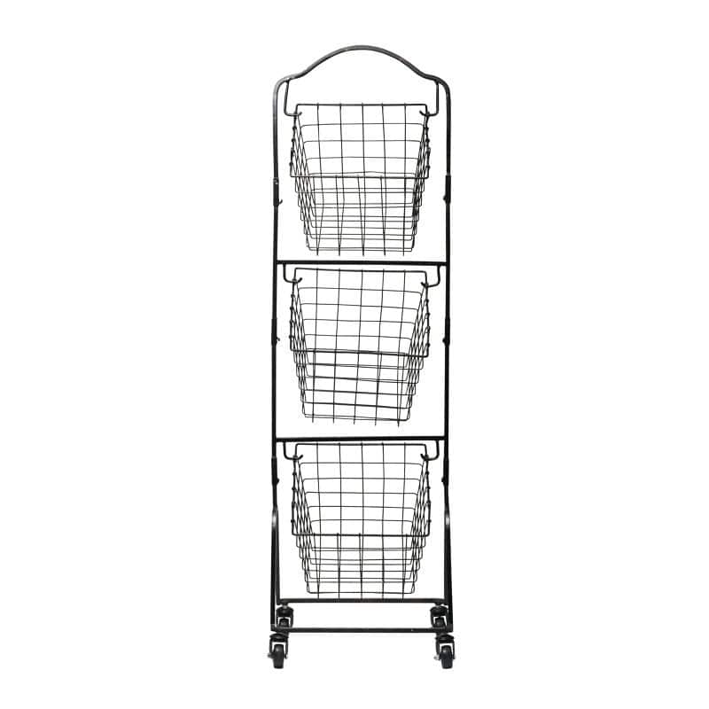Gourmet Basics by Mikasa Rio 3 Tier Metal Floor Standing Fruit Storage Basket - 14.5" x 49"