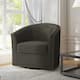 Modern Swivel Barrel Chair with Nailhead Trim - Grey