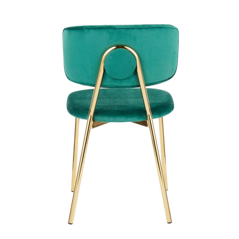Silver Orchid Fein Gold Glam Velvet Chair (Set of 2)