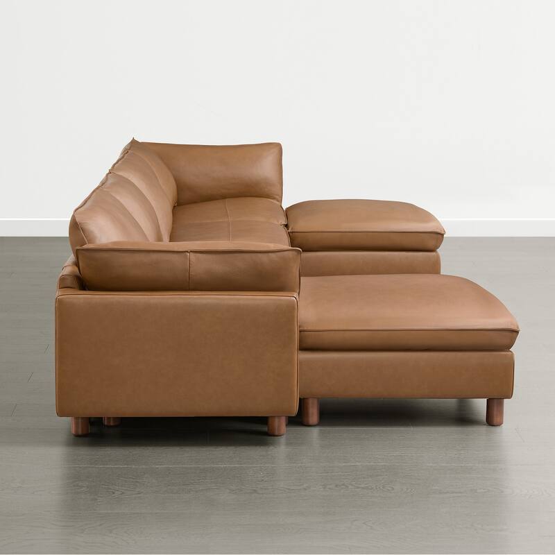 Spruce & Spring Modular Cloud Couch Sofa with Wood Legs for Living Room