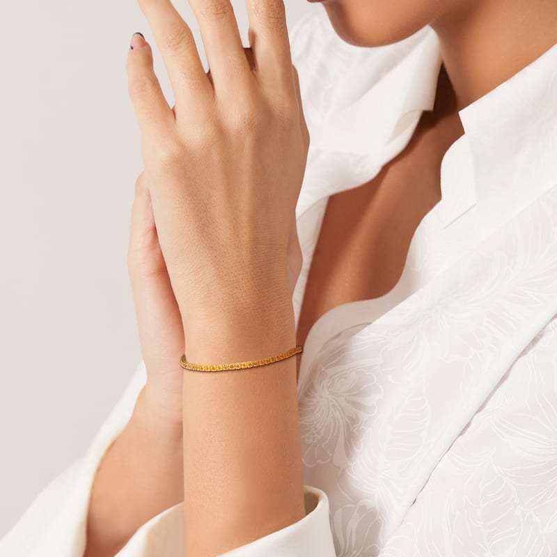 Miadora 4 1/10ct TGW Maderia Citrine Tennis Bracelet in Yellow Silver
