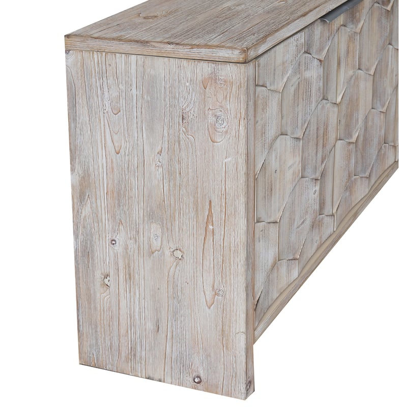 Accent Cabinet Farmhouse Style 4 Door Wooden Cabinet Sideboard Buffet Server Cabinet Storage Cabinet, for Living Room, Entryway