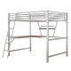 preview thumbnail 6 of 6, Full Size High Loft Bed with Desk & Shelf for Kids, Teens, Adults, Metal Bedframe with Ladder & Guardrail, No Box Spring Needed