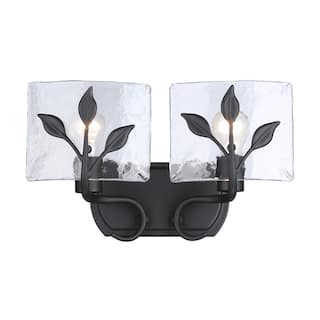 Golden Lighting Calla 2-light Vanity in Peruvian Silver