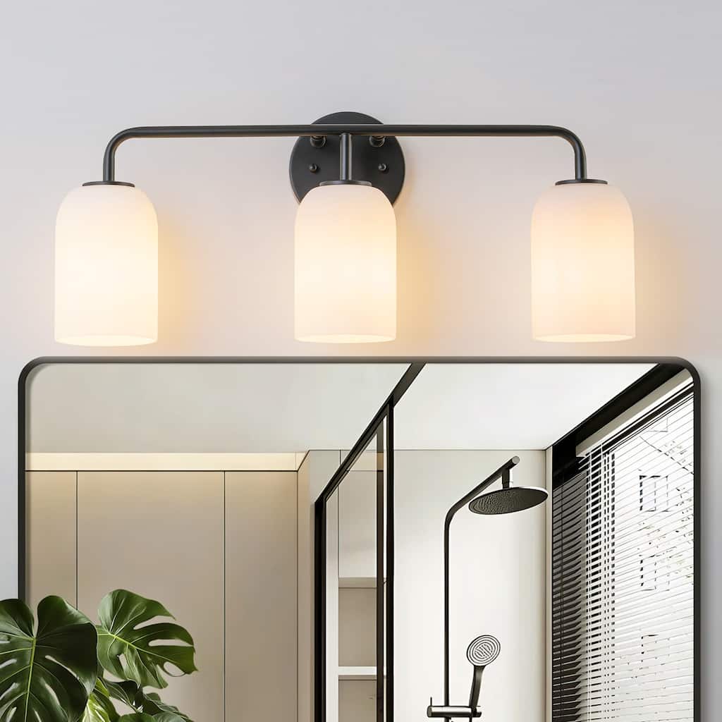 Rennnsan 3-Light Modern Minimalist Frosted Glass Vanity Light for Bathroom & Makeup Areas - 3 light
