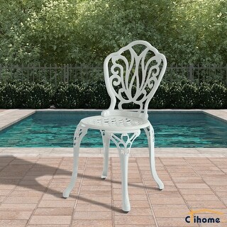 Clihome Outdoor Cast Aluminum Bistro Chair(Set of 2)