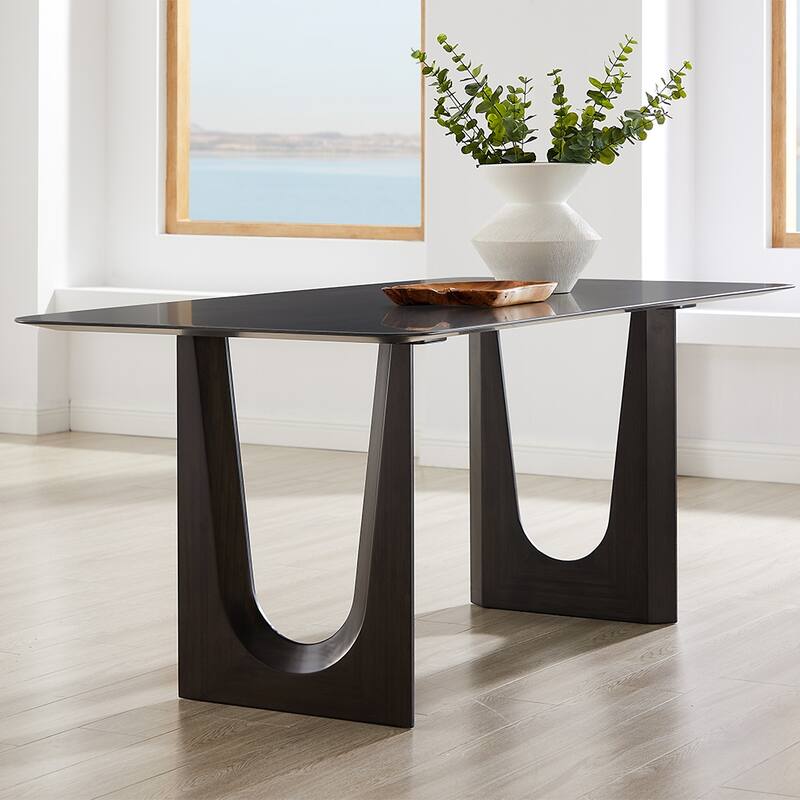 Layla Dining Table, Sand - Black
