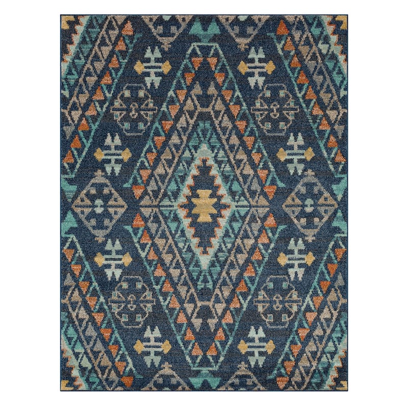 Mohawk Home Fleming Southwestern Striped Medallion Area Rug - 1' 11" x 10' - Blue - Runner
