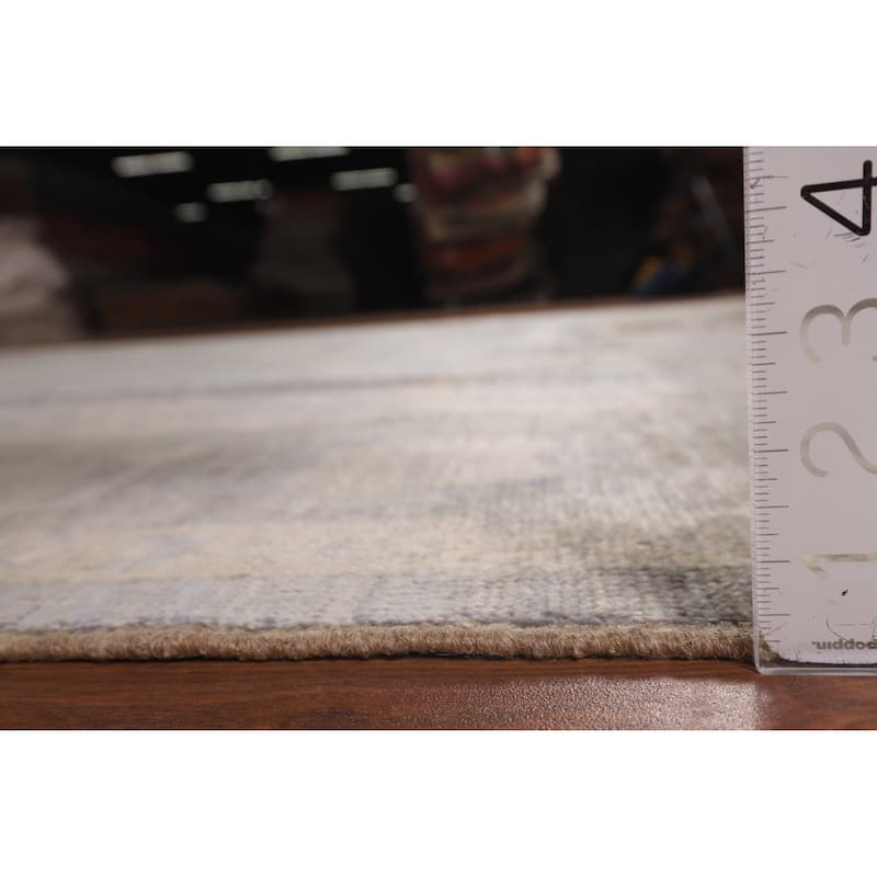 Blues Oushak Turkish Area Rug Handmade Wool Carpet - 8'0"x 9'10"