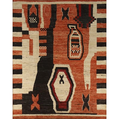 Moroccan Oriental Area Rug Handmade Bedroom Wool Carpet - 8'6" x 9'11"