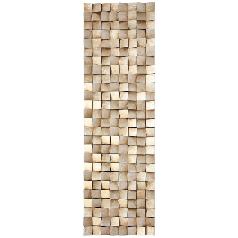 "Textured 2" Hand Painted Rugged Blocks with Gold Leaf Wall Art Sculpture