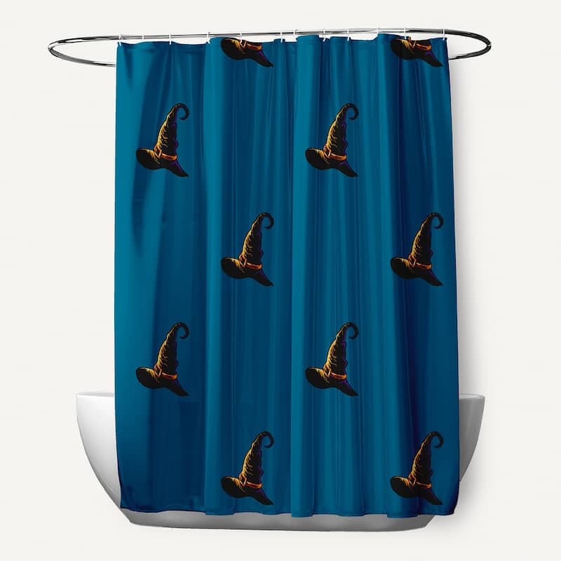 Witches Brew Holiday Print Shower Curtain (71 x 74) - Blue
