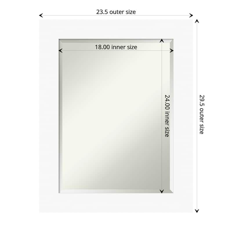 Basic Beveled Wood Framed Wall Mirror - Basic White - Glass Size 18x24