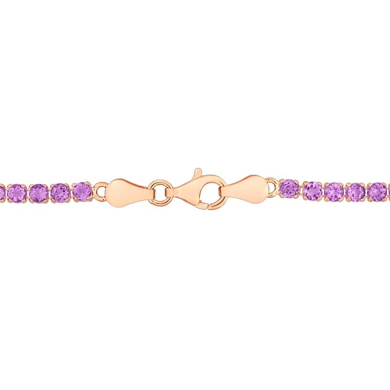 Miadora 3 3/5ct TGW Amethyst Tennis Bracelet in Rose Plated Sterling Silver