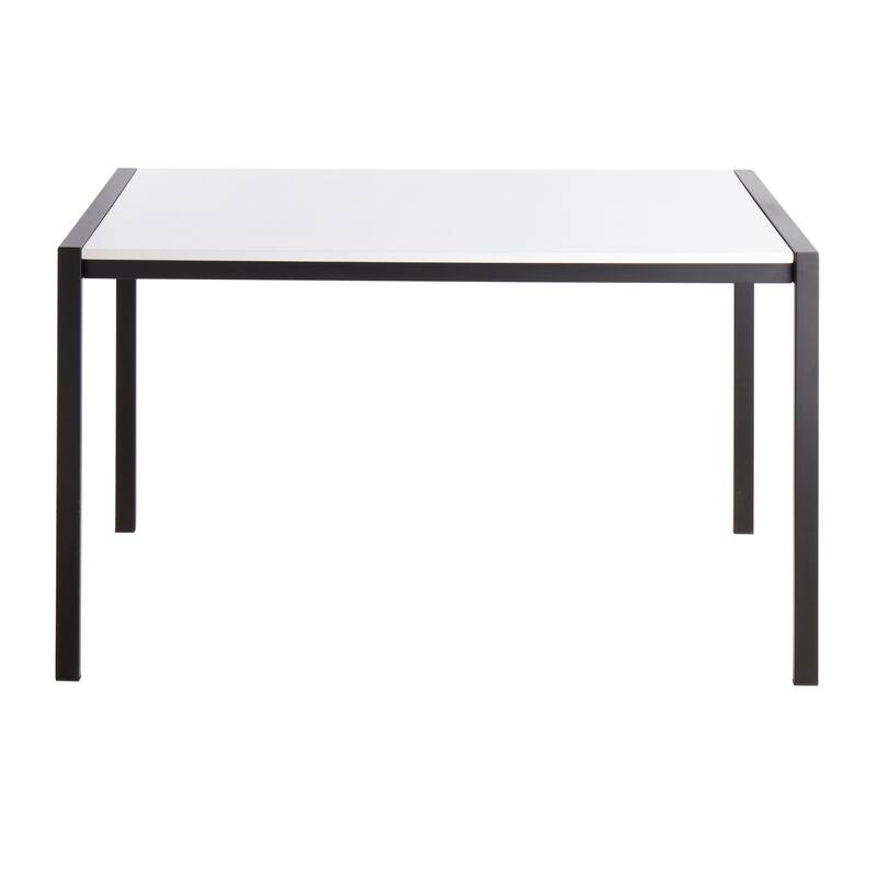 Carbon Loft Yadriel Industrial Black Metal Dining Table - White Wood & Black Metal