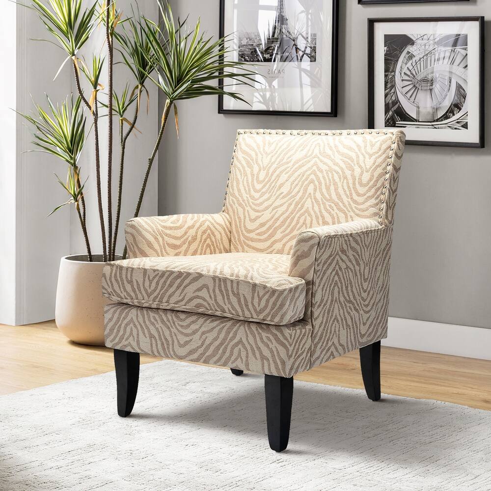 Akorda French Country Armchair with Nailhead Trim and Solid Wood Legs by HULALA HOME