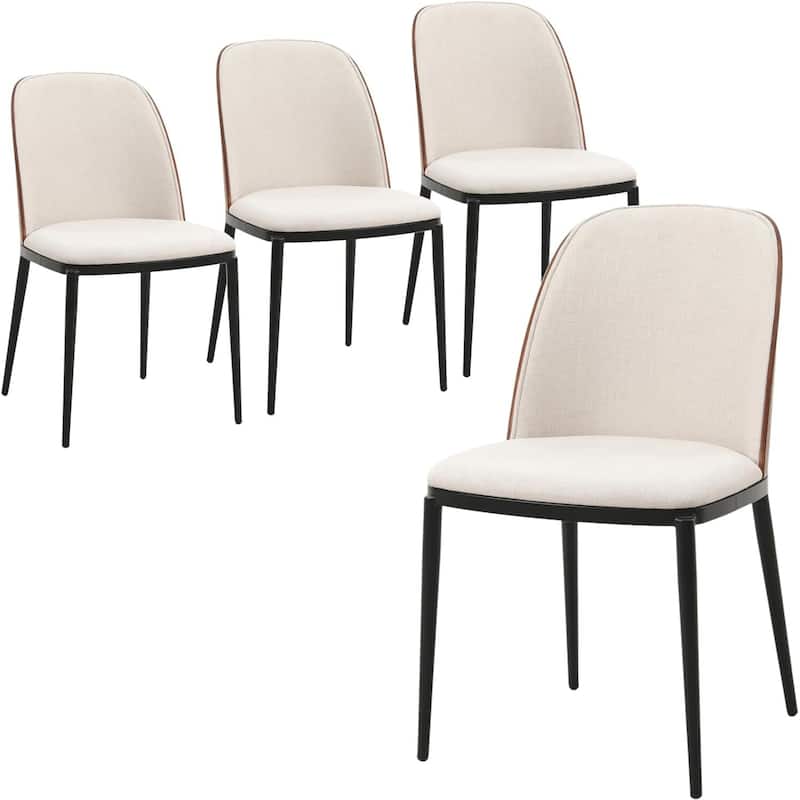 Dining Chairs Set of 4 with PU Leather, Velvet or Suede Upholstery, Steel Frame - 19