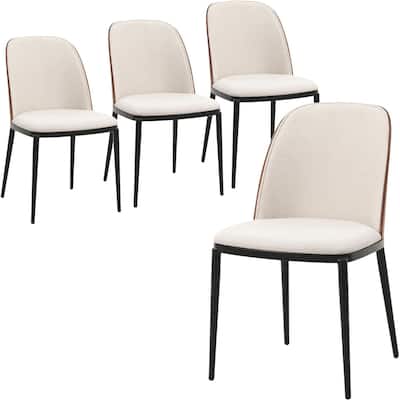 Dining Chairs Set of 4 with PU Leather, Velvet or Suede Upholstery, Steel Frame - 19