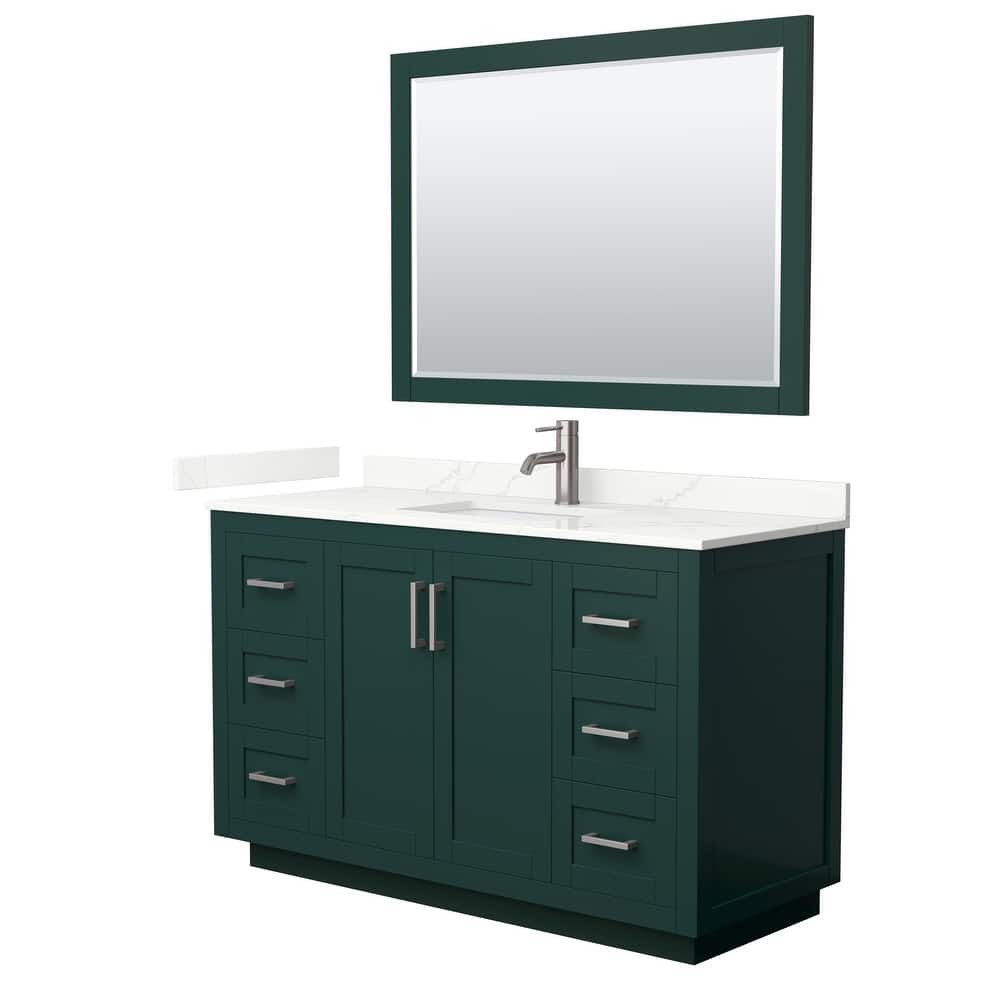 Miranda 54-inch Single Vanity, Quartz Top, 46-inch Mirror