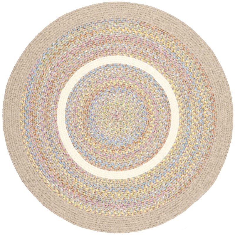 Rhody Rug Kid's Place Indoor/Outdoor Braided Area Rug - Sand Beige - 4' Round