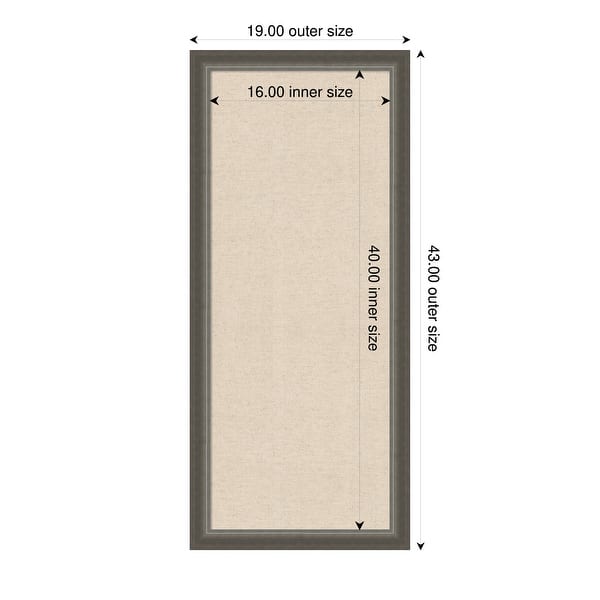 dimension image slide 13 of 91, Amanti Art Framed Fabric Pinboard Natural Linen Printed Bulletin Board