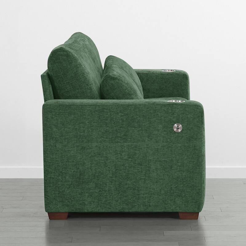 Spruce & Spring Ezra 89" Modern High Back Living Room Sofa with USB & Cup Holders