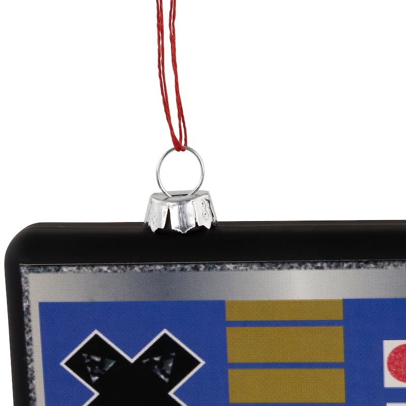 Retro Game Controller Glass Christmas Ornament - 4.25" - Multicolor - 2.5"