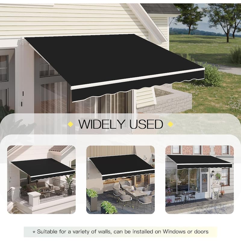 AECOJOY Manual Retractable Patio Awning Outdoor Sunshade Shelter (Cover Only)