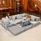 preview thumbnail 74 of 179, Jaxx Unsofa Modular Convertible Sectional Sofa with Fold Out King Sleeper Bed U-Shaped Sectional. - Performance Microvelvet Mouse Grey