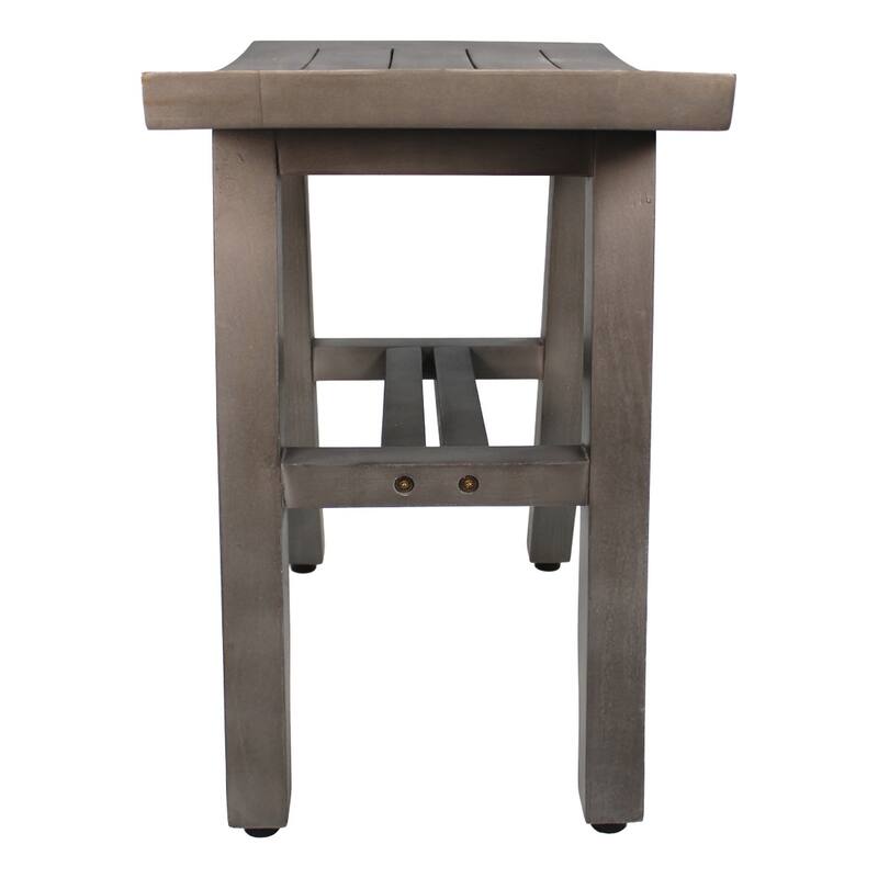 CoastalVogue Satori 18" Teak Shower Bench in Coquina Gray