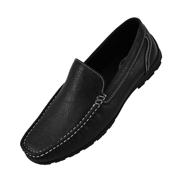 mens black leather driving shoes