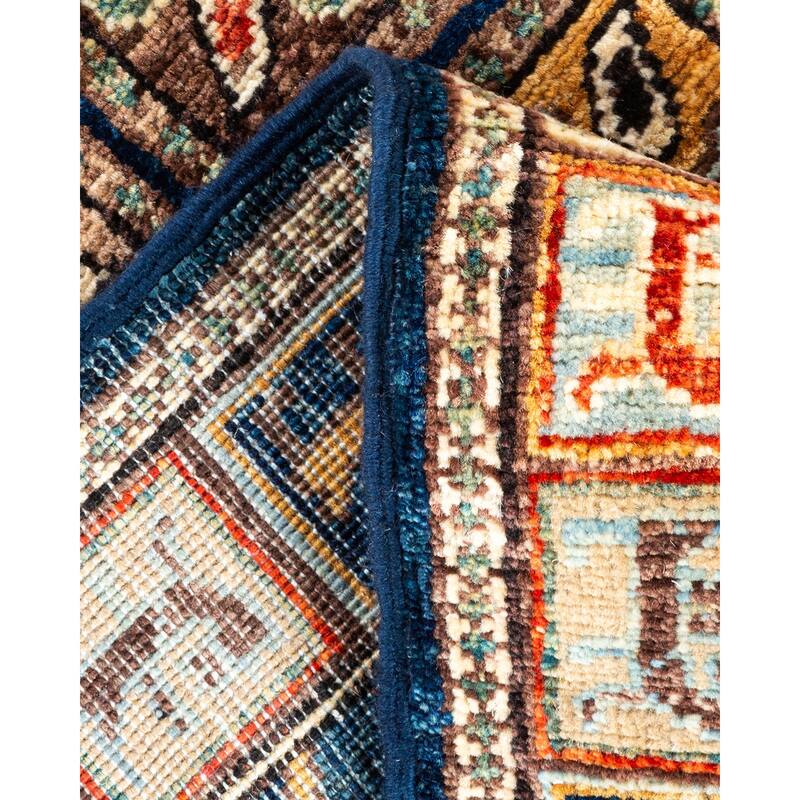 One of a Kind Hand Knotted Traditional Tribal Traditional Area Rug - 5' 0" X 3' 3"