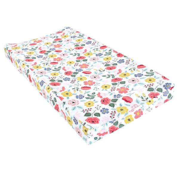 slide 1 of 1, Hudson Baby Infant Girl Changing Pad Cover, Modern Botanical, One Size - Modern Botanical Cotton - Modern Botanical