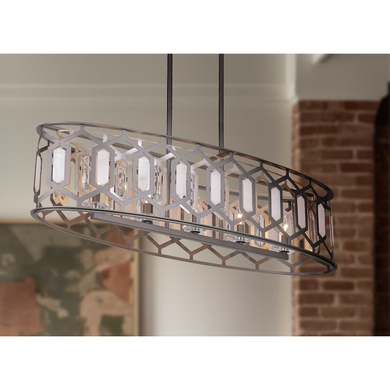 Minka Lavery 3588 Hexly 5 Light 44" Wide Linear Chandelier