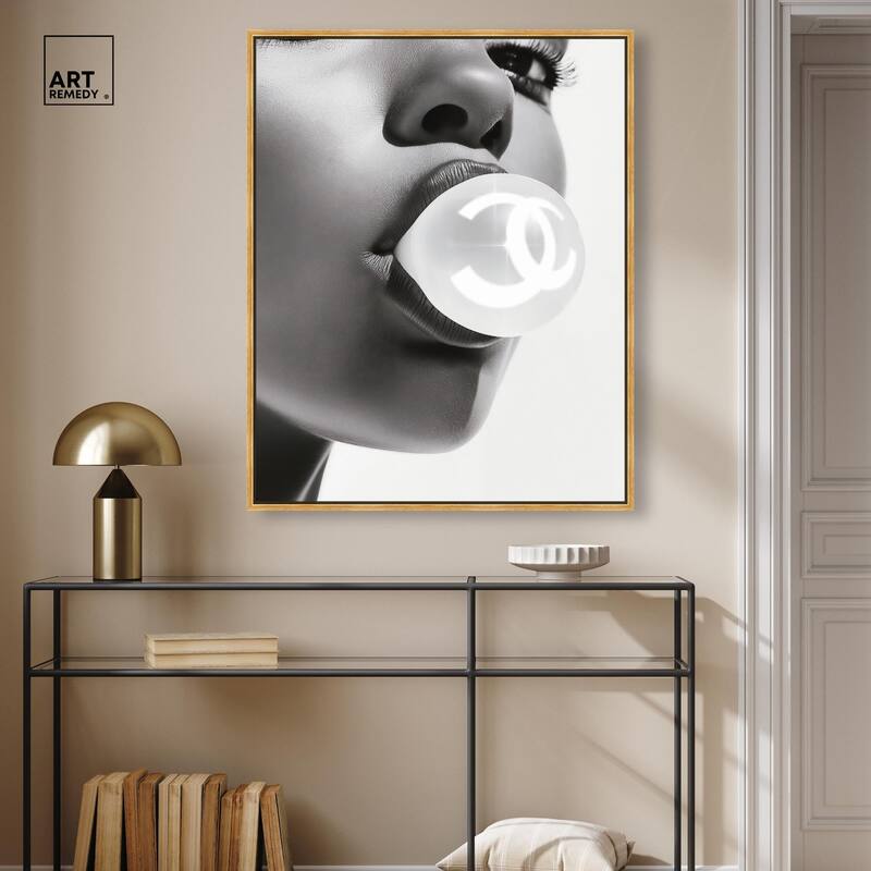 Bubble Gum Pop Monochrome Canvas by Art Remedy