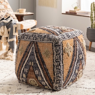 Mimie Global Geometric Natural Fibers Pouf