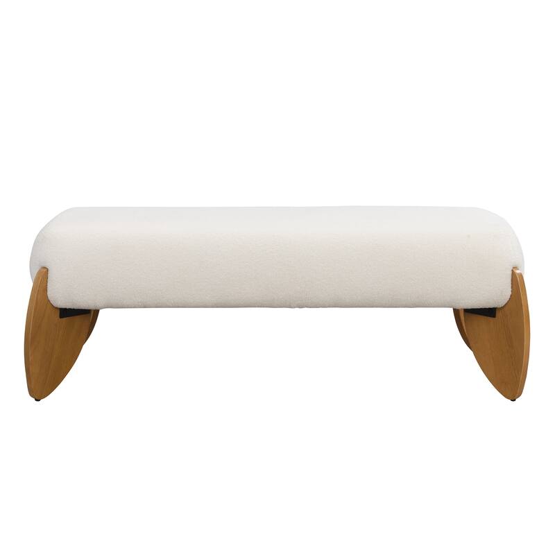 Christopher Knight Home - Clara White Boucle Ottoman Bench - 48" W x 19.5" D x 17" H