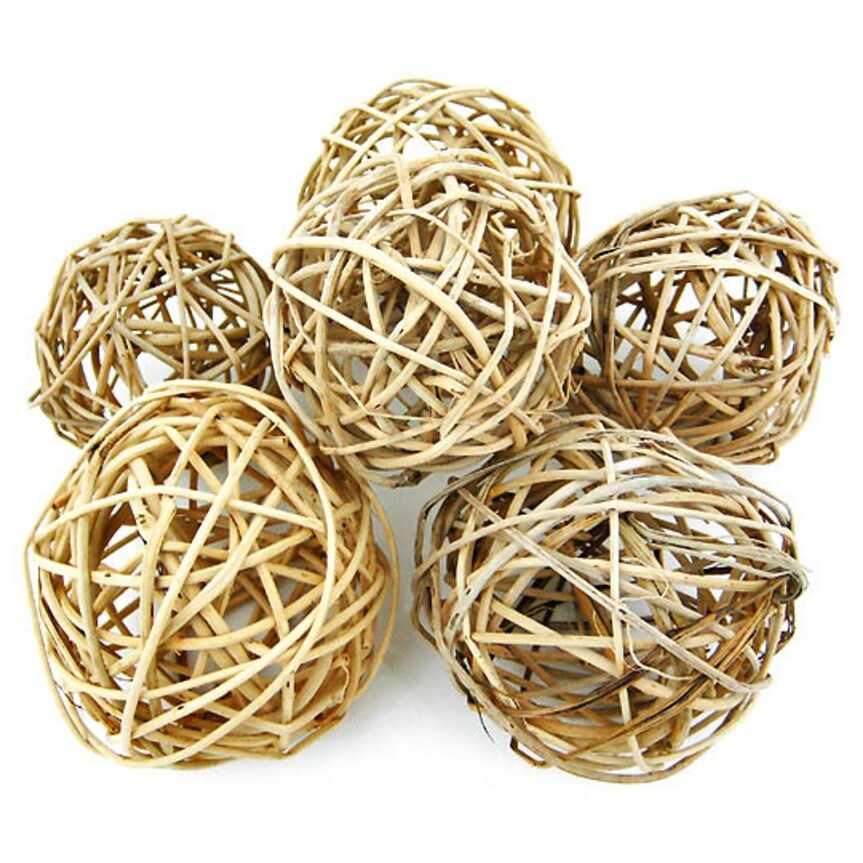 Shop Set Of 6 Natural Willow Decorative Balls 3 1 2 4 Inch